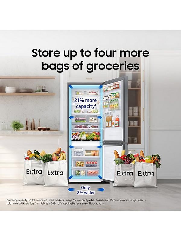 Samsung Series 8 RB50DG632ES9EU 505-litre Smart Combi Fridge Freezer with Spacemax Technology - Silver - Image 3